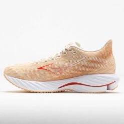 Mizuno Wave Rider 28 Women's Pristine/Spicy Orange -Holabird Sports Store 041663 1