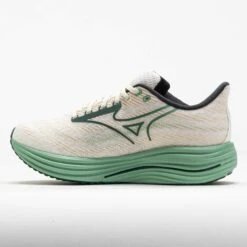 Mizuno Wave Rider 29 Men's White/Bistro Green -Holabird Sports Store 042928 1