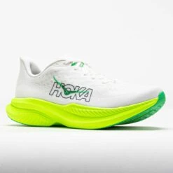 HOKA Mach 6 Men's White/Neon Lime -Holabird Sports Store 043048 5