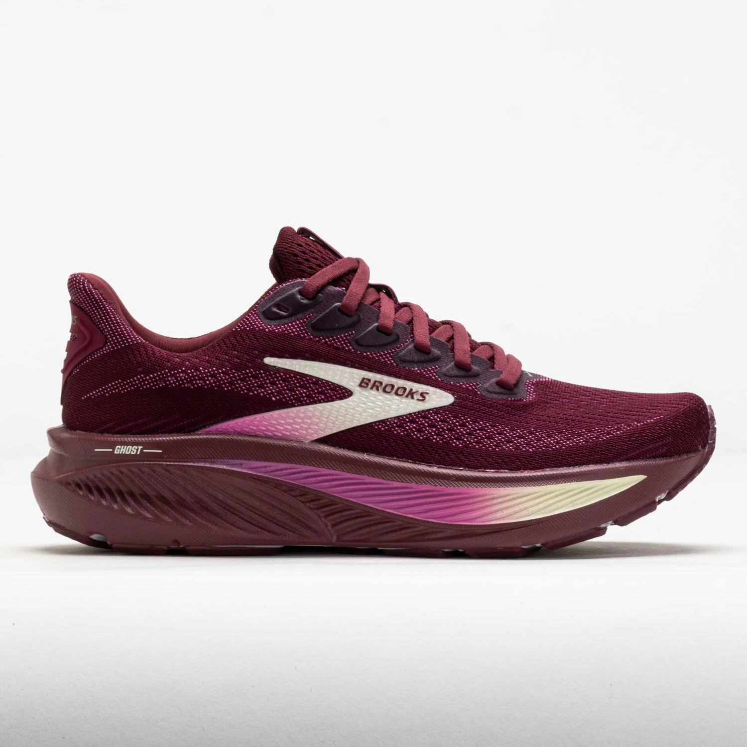 Brooks Ghost 17 Women's Burgundy/Pink/Green 1 Brooks Ghost 17 Women's Burgundy/Pink/Green