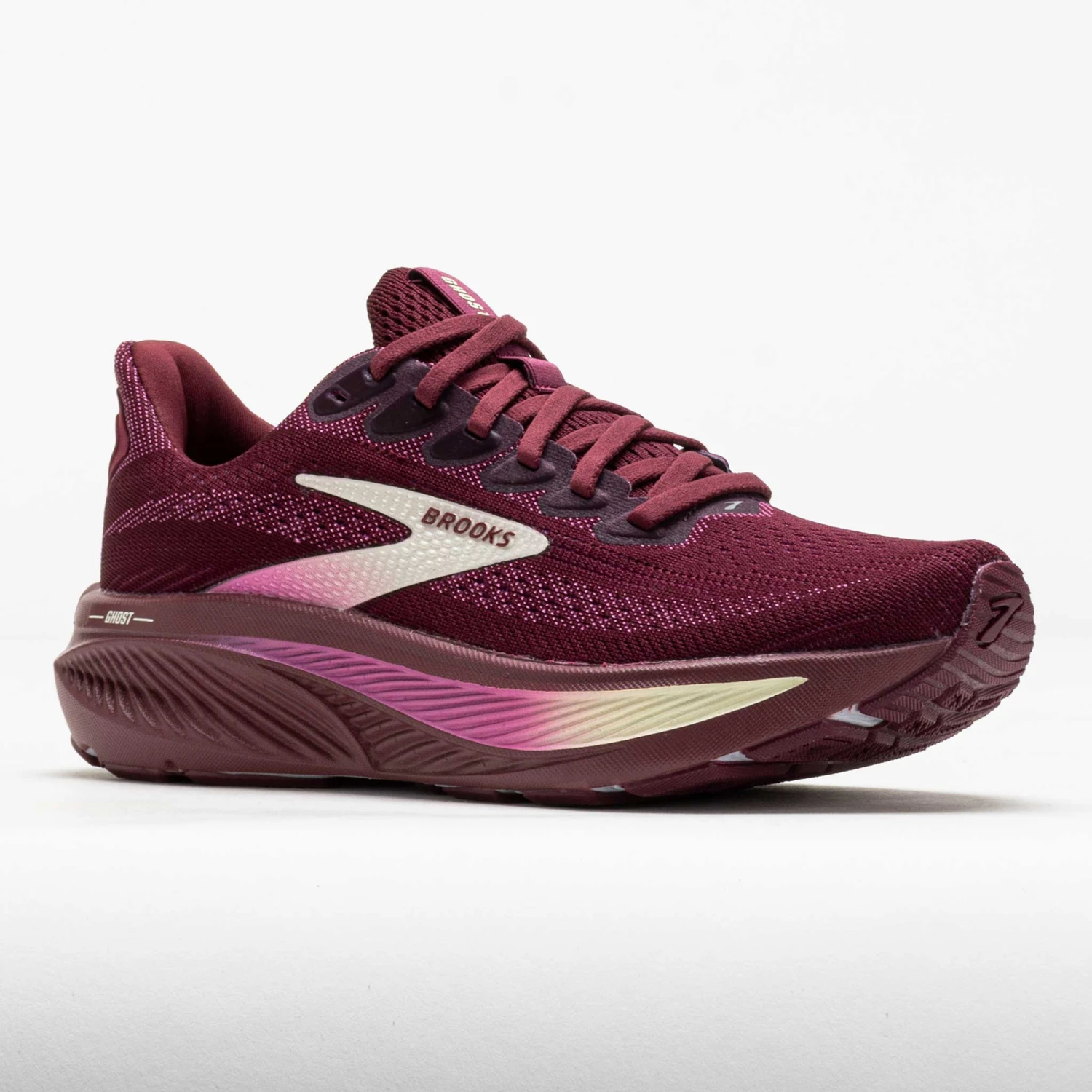 Brooks Ghost 17 Women's Burgundy/Pink/Green 5 Brooks Ghost 17 Women's Burgundy/Pink/Green - Image 5