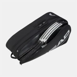HEAD Tour Racquet Bag L 9 Pack Black/White 3 HEAD Tour Racquet Bag L 9 Pack Black/White -Holabird Sports Store 073450 2