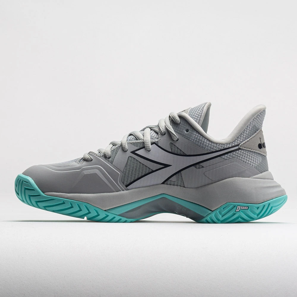 Diadora B.Icon 2 AG Women's Silver DD/Black/Aruba Blue 2 Diadora B.Icon 2 AG Women's Silver DD/Black/Aruba Blue - Image 2