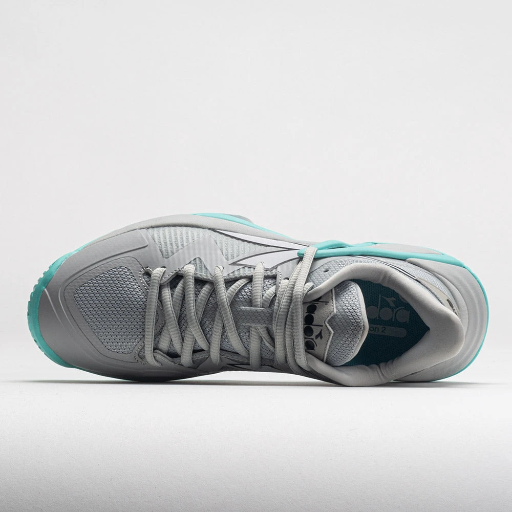 Diadora B.Icon 2 AG Women's Silver DD/Black/Aruba Blue 3 Diadora B.Icon 2 AG Women's Silver DD/Black/Aruba Blue - Image 3