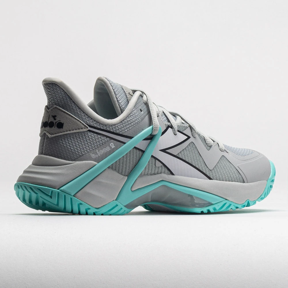 Diadora B.Icon 2 AG Women's Silver DD/Black/Aruba Blue 6 Diadora B.Icon 2 AG Women's Silver DD/Black/Aruba Blue - Image 6