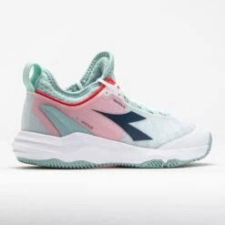 Diadora Speed Blushield Fly 4+ Clay Women's White/Blue/Surf Spray -Holabird Sports Store 117721 6