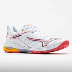 Mizuno Wave Exceed Tour 6 AC Women's White/Calypso Coral -Holabird Sports Store 118427 5