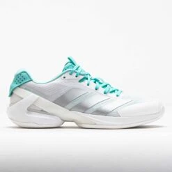 Adidas Adizero Ubersonic 5 Women's White/Silver Metallic/Mint Ton