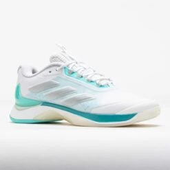 Adidas AvaCourt 2 Women's White/Silver Metallic/Flash Aqua -Holabird Sports Store 118505 5