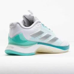 Adidas AvaCourt 2 Women's White/Silver Metallic/Flash Aqua -Holabird Sports Store 118505 6