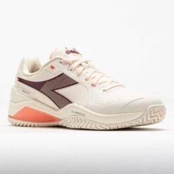 Diadora Blushield Torneo 3 AG Women's White/Maroon/Desert Flower -Holabird Sports Store 118522 5