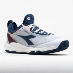 Diadora Speed Blushield Fly 4+ Clay Men's White/Ensign Blue/Maroon -Holabird Sports Store 118526 5
