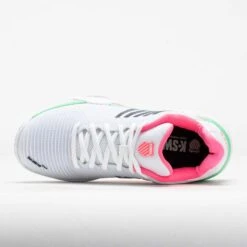 K-Swiss Hypercourt Express 2 Clay Women's White/Neon Pastel Pink/Black -Holabird Sports Store 118552 2