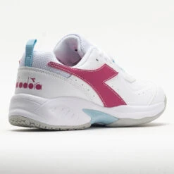 Diadora Challenge 5 SL Junior White/Pinklady -Holabird Sports Store 121358 6