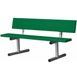 Edwards 5' Aluminum Bench With Back - Green