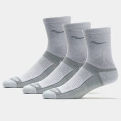 Saucony Inferno Cushion Mid-Crew Socks 3 Pack -Holabird Sports Store 651300 100 1