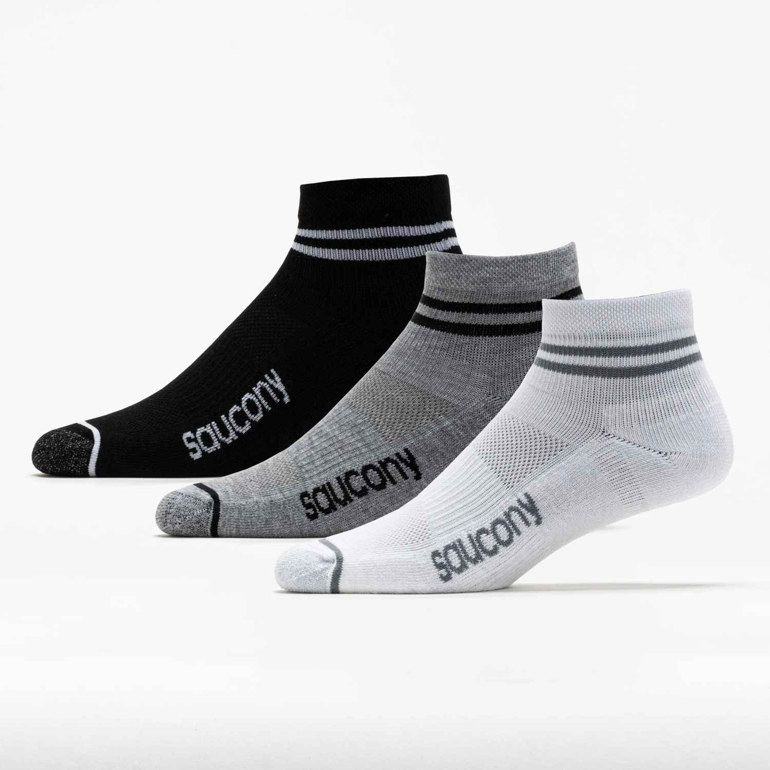 Saucony Inferno Cushioned Quarter Socks (3 Pack) 4 Saucony Inferno Cushioned Quarter Socks (3 Pack) - Image 4