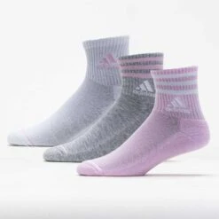 Adidas Cushioned 3-Stripe 3.0 3-Pack High Quarter Socks Women's -Holabird Sports Store 651420 813 1