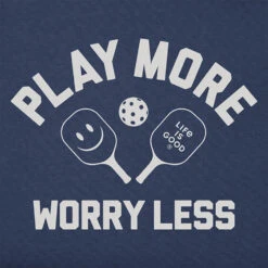 Life Is Good Play More Worry Less Pickleball Crusher Tee Men's -Holabird Sports Store 700636 512 2
