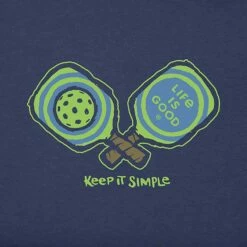 Life Is Good Keep It Simple Pickleball Tee Women's -Holabird Sports Store 700645 450 3