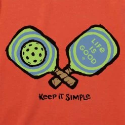Life Is Good Keep It Simple Pickleball Tee Women's -Holabird Sports Store 700645 971 2