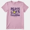 Life Is Good Groovy Peace Love Pickleball Short Sleeve Women's -Holabird Sports Store 700650 195 1