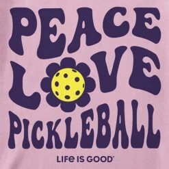 Life Is Good Groovy Peace Love Pickleball Short Sleeve Women's -Holabird Sports Store 700650 195 2