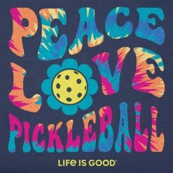Life Is Good Groovy Peace Love Pickleball Short Sleeve Women's -Holabird Sports Store 700650 754 2