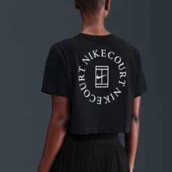 Nike Dri-Fit Slam Short Sleeve Crop Tee Women's -Holabird Sports Store 758576 010 2