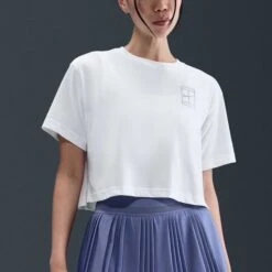 Nike Dri-Fit Slam Short Sleeve Crop Tee Women's -Holabird Sports Store 758576 100 1