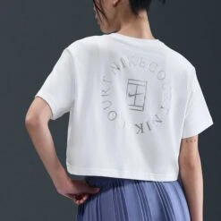 Nike Dri-Fit Slam Short Sleeve Crop Tee Women's -Holabird Sports Store 758576 100 2