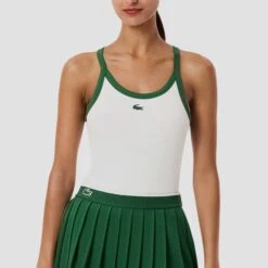 Lacoste Sport Ultra Dry Ribbed Knit Tank Women's -Holabird Sports Store 758612 737 1