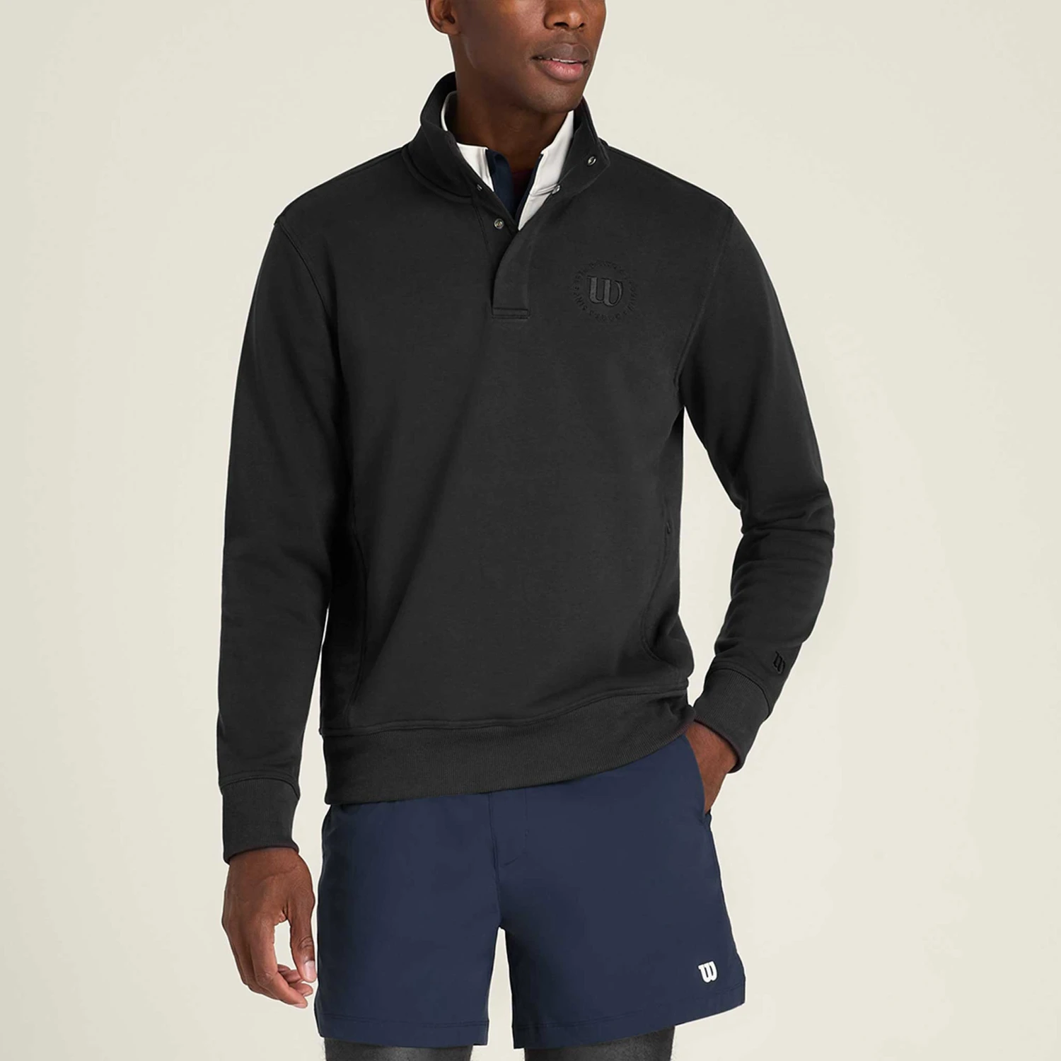 Wilson Tennis Club 1/2 Zip Mock Sweatshirt Men's 1 Wilson Tennis Club 1/2 Zip Mock Sweatshirt Men's