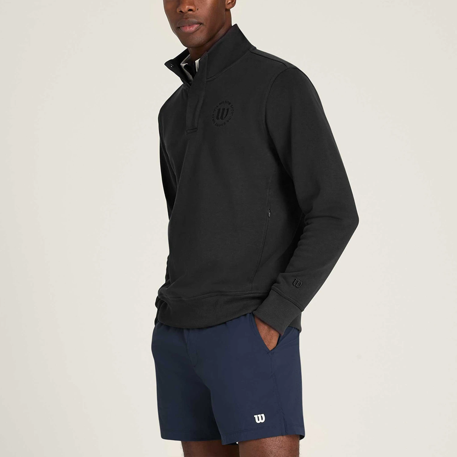 Wilson Tennis Club 1/2 Zip Mock Sweatshirt Men's 2 Wilson Tennis Club 1/2 Zip Mock Sweatshirt Men's - Image 2