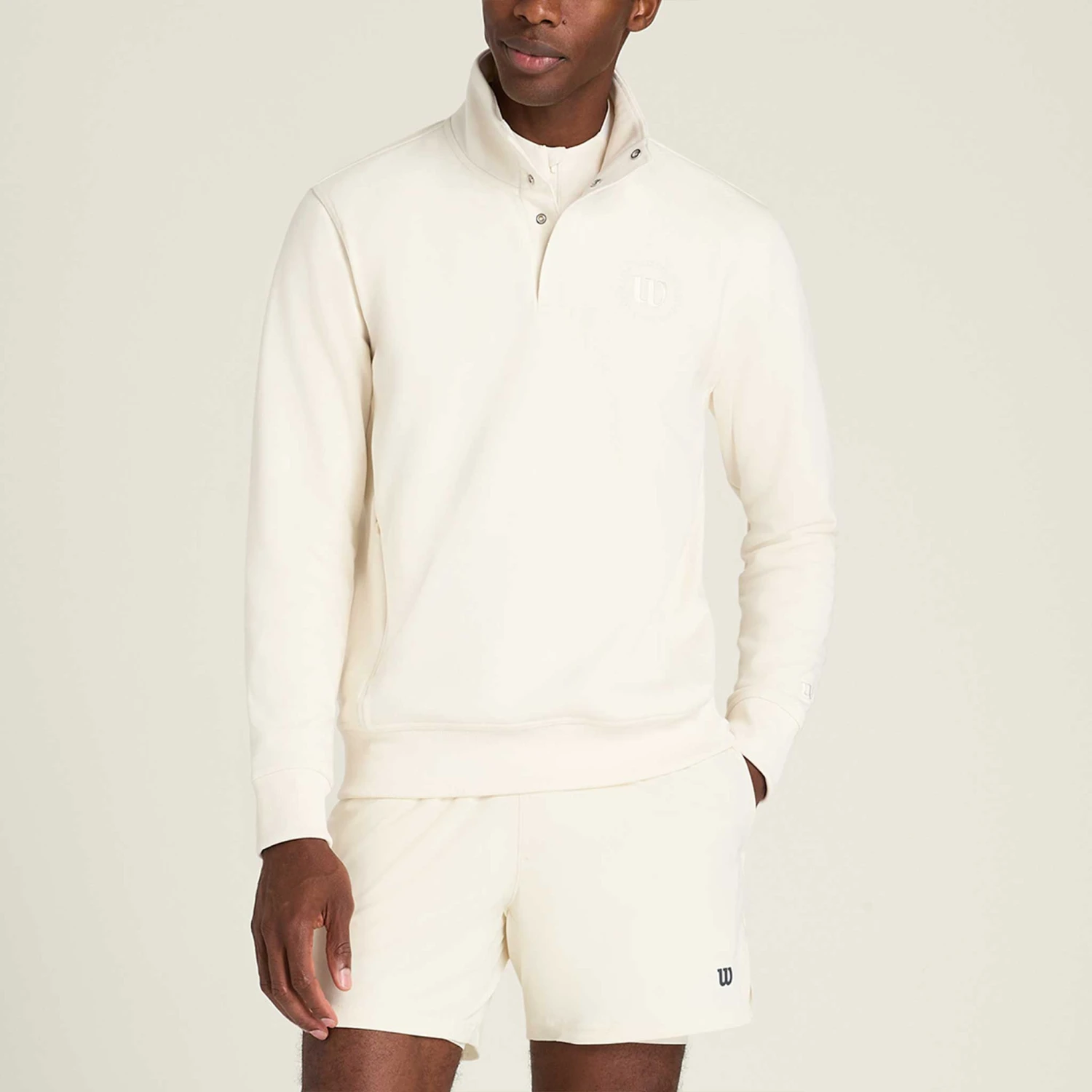 Wilson Tennis Club 1/2 Zip Mock Sweatshirt Men's 3 Wilson Tennis Club 1/2 Zip Mock Sweatshirt Men's - Image 3